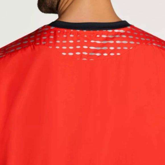 Hoka Men’s 1/2 Zip Wind Shell Jacket Large Orange Black Reflective Running NWT - Picture 3 of 13